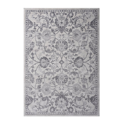 8x10 Loom & Rug In Grey/silver/, Non-shedding, Stain For Living Room, Bedroom, Dining, Grey/silver/ Area Rug, Pool House