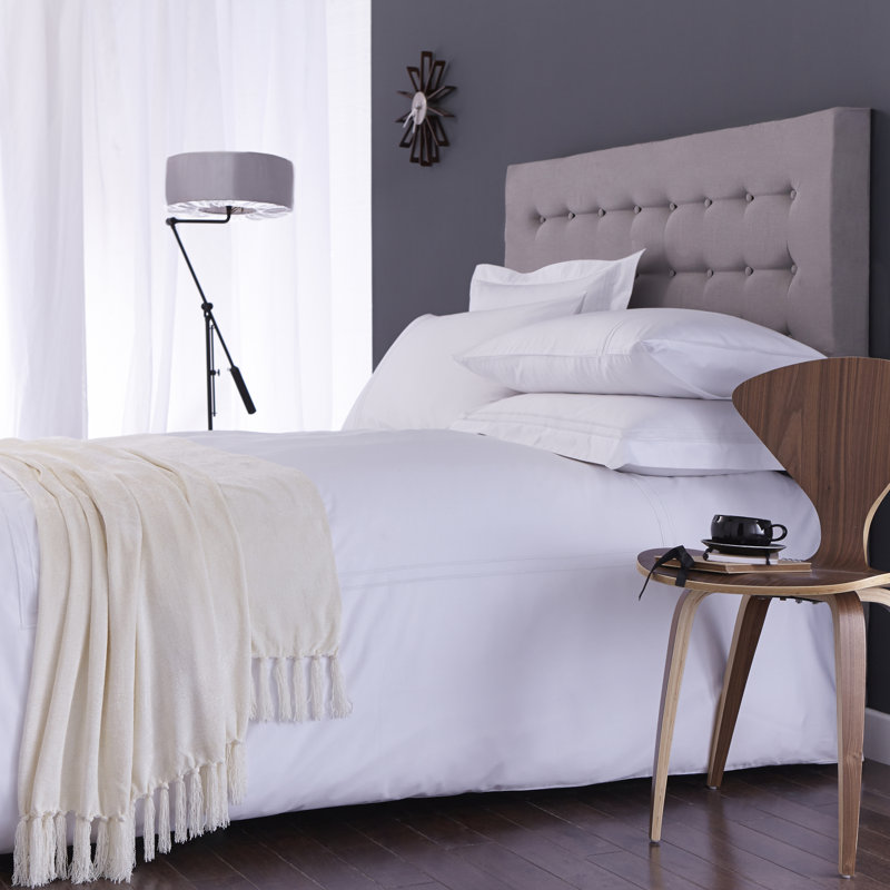 Nestor Hand Woven Throw Blanket, Ivory