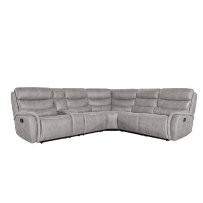Ensemble de canapé modulaire inclinable manuel 3 pièces Folu, dossier gris doux