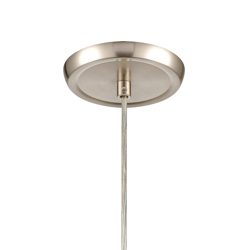 Mini-luminaire suspendu 1 lumière de 5 po de large Evening Sky - Nickel satiné avec verre nuage bleu