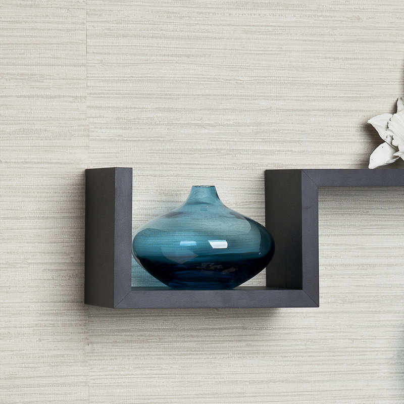 Taylorsville Asymmetrical Floating Shelves , Black