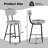 Height Bar Stools Set, Upholstered Counter Height Bar Chair with Round Seat, Modern Barstools with Back and Metal Footrest for Kitchen, Bistro, Pub, Dining Room Island-848336695