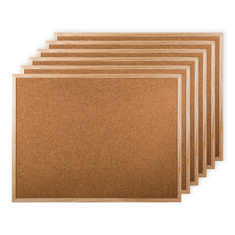 Desk Tech Cork Bulletin Board with Pinewood Frame, Versatile Wall Mount Cork Board, Ideal for Office, Classroom, and Home Use, Classic Beige, 18" x 24"