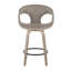 Tabouret de comptoir à hauteur fixe de 26 po avec pieds en bois cintré et repose-pieds rond Cassandra-1670822851-1670822852-1670822854