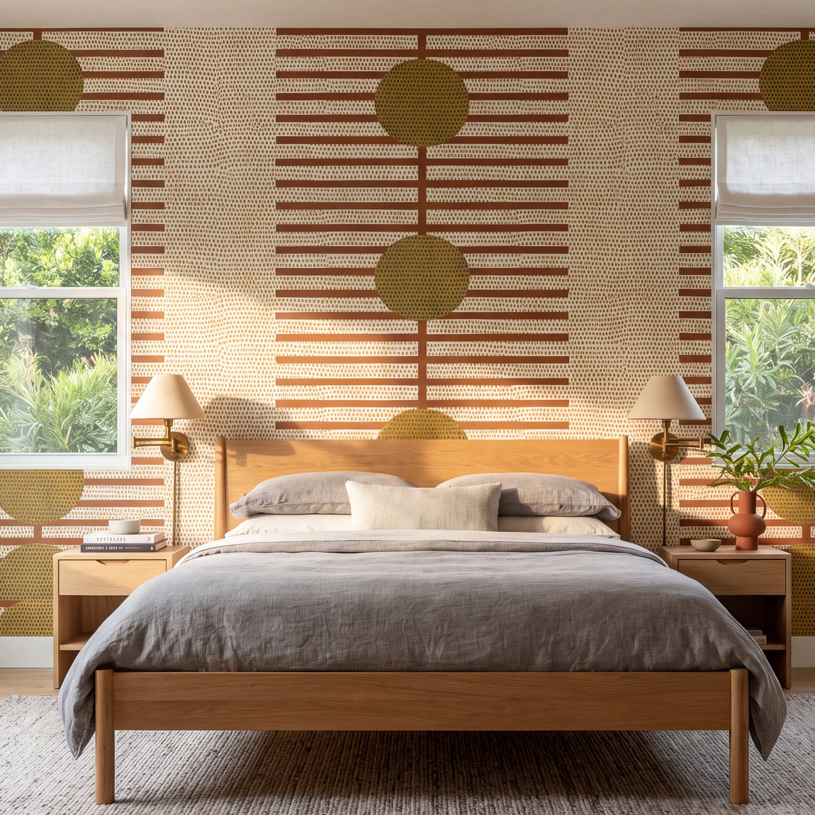 Mitchell Black Nomalanga Self-Adhesive Wallpaper, Terracotta, Non-pasted