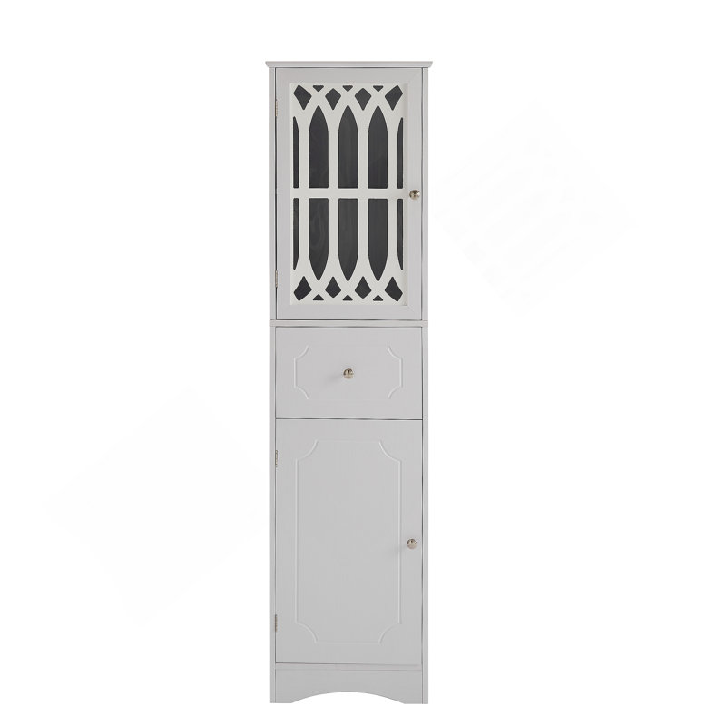 Armoire de rangement séparée pour la salle de bain avec tiroirs et porte en acrylique, imperméable et facile à assembler