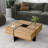 Unique Design Coffee Table With 4 Hidden Storage Compartments, Square Cocktail Table With Extendable Sliding Tabletop, UV High-Gloss Design Center Table For Living Room-1205098704