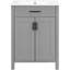 Meuble-lavabo de 24 po avec lavabo en céramique, tiroir rabattable, rangement à double porte, fonction de fermeture en douceur et finition exquise pour les espaces compacts 24 po avec rangement intelligent, cadre en bois massif
