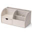 Stationery Desk Tidy Organiser with Drawer, Open‑Top Storage Caddy with Multi‑Sized Compartments for Office Desk Supplies & Small Accessories