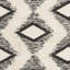 Tapis géométrique beige / noir en laine / coton noué à la main Alimatou-28062907
