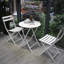 Ensemble bistro 3 pièces pliable - Table ronde compacte et 2 chaises, entièrement assemblé, métal thermolaqué-1843650848