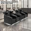 Unité de lavage à contre-jour à 2 places avec 2 grands éviers en céramique et base en acier inoxydable Omysalon