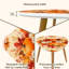 Ensemble de 2 tables basses gigognes triangulaires modernes, motif citrouilles et fleurs colorées d'automne, style milieu du siècle, idéales comme table d'appoint ou petite table de chevet pour salon, chambre, appartement ou décoration intérieure.-1382680993-1382681001