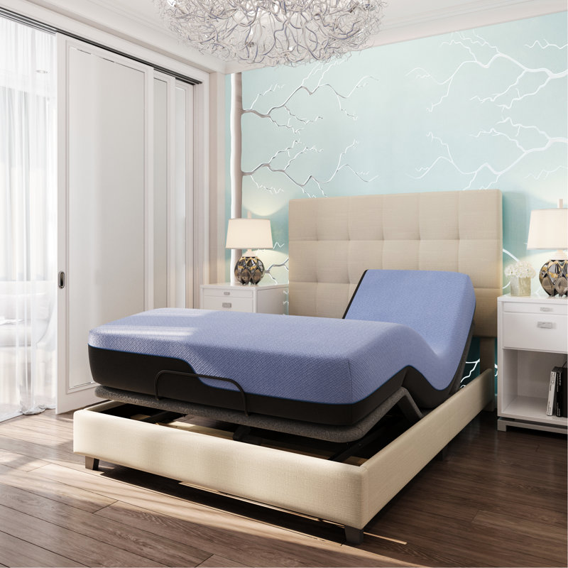 Matelas de 12 po avec base réglable - couche de mousse pour la relaxation, mousse de soutien pour la moelle épinière, taille