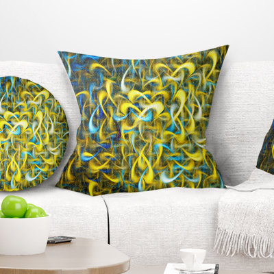 Motif fractal aquarelle doré - coussin imprimé abstrait