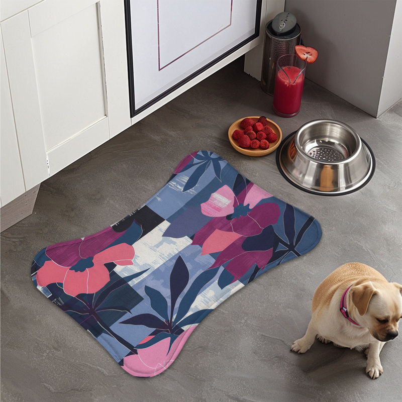 Tapis d'alimentation en os 1 pièce Abstract Hibiscus