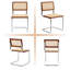46cm H Cantilever Chair in Natural/Walnut/Chrome