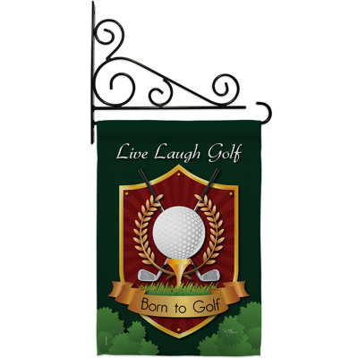 Live, laugh, golf 2 faces polyester 19 x 13 po Ensemble de drapeaux