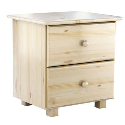 Nodax Bedside Cabinet Table For Bedroom - Elegant Stylish 2-Drawer Wooden Nightstand Table (B2)