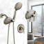Pomme de douche à 6 jets avec douchette à main en laiton brossé nickel brossé et 5 autres modes de jet Dimensions du colis: 11 po x 5,7 po-117417273
