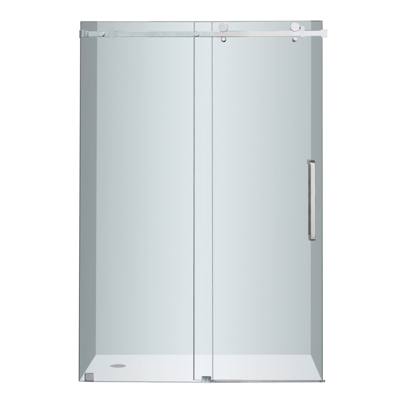 Porte de douche coulissante simple sans cadre de H 75 po Moselle, Chrome