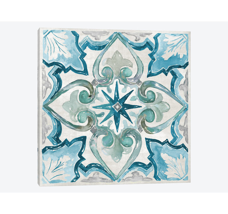 «Carribean Tile II», reproduction sur toile, H 12 po x l 12 po x P 0,75 po, Toile tendue