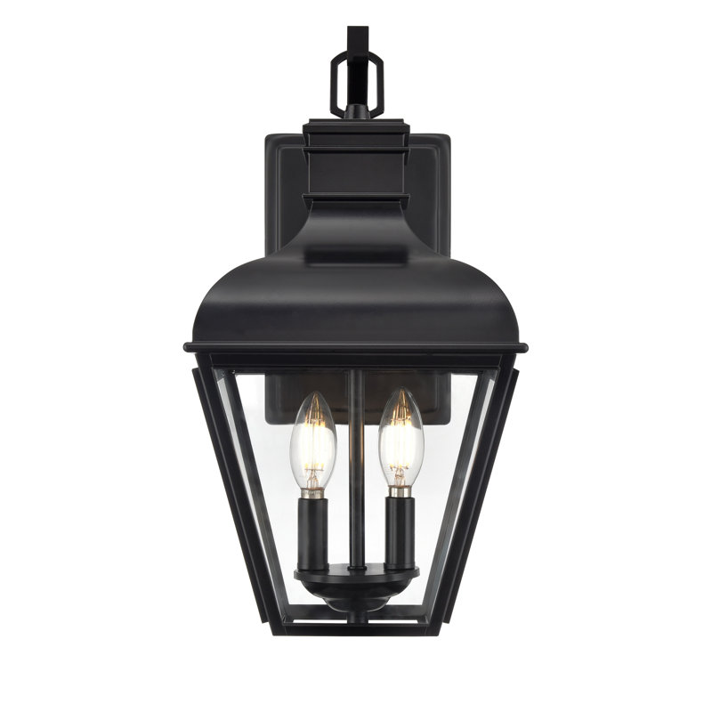Applique murale d'extérieur 2 lumières 17,75 po Dreu - noir mat Dreu