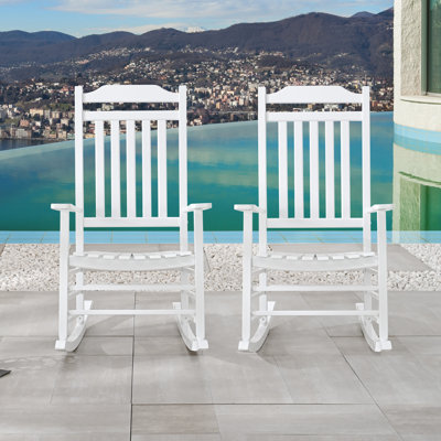 Chaise berçante d'extérieur en bois Cheridwen