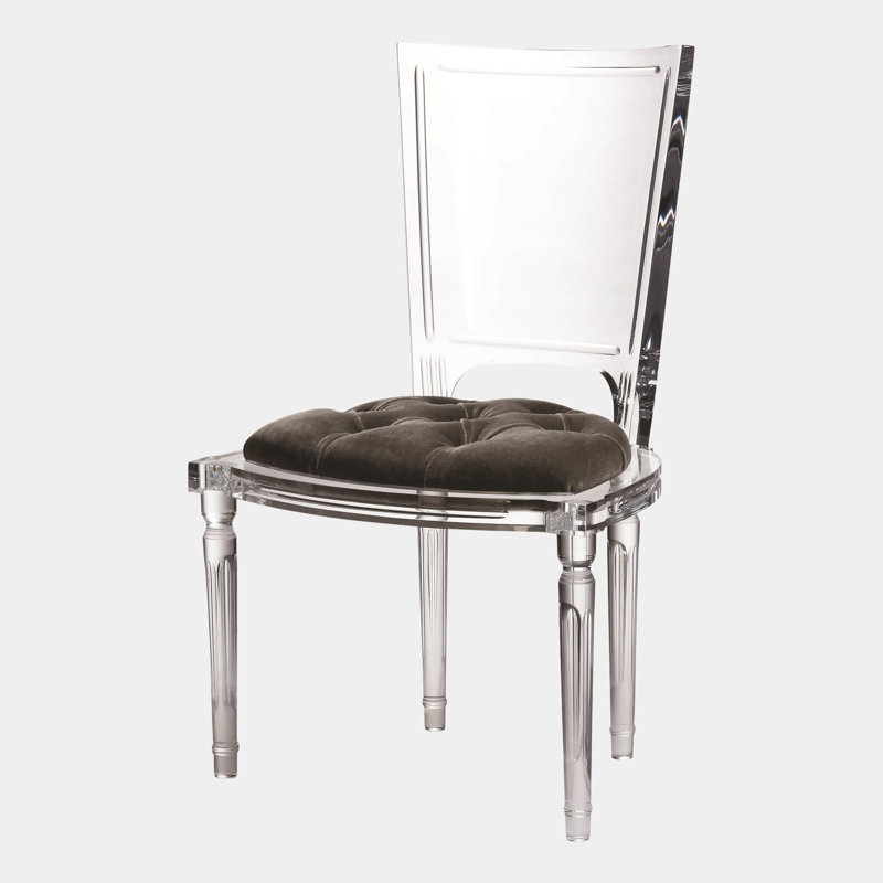 Chaise d'appoint en acrylique Marilyn - étain, Gris