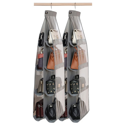 2 Pack Purse Organizer, 8 Pockets, Thicken Metal Hooks, Bag Organizer, Purse Hanger