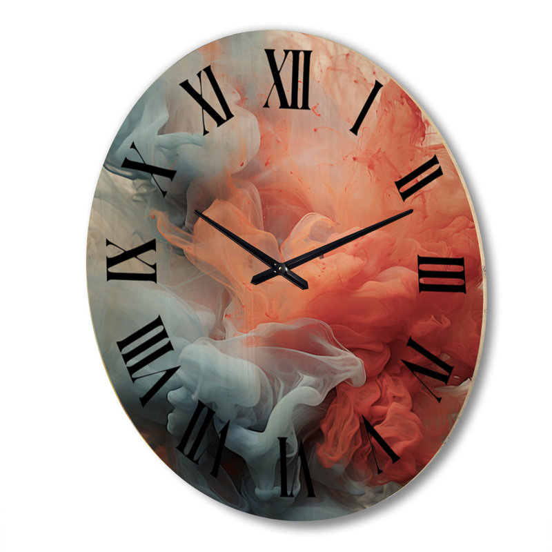 Horloge murale en bois massif Uswah, Très grand