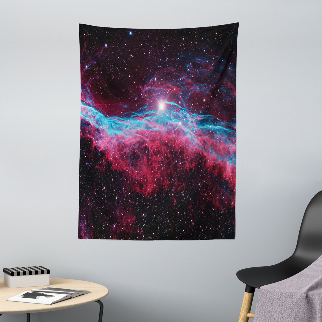 Wandteppich, Weltraum spielt Galaxy, Weltraum, Magenta und Schwarz