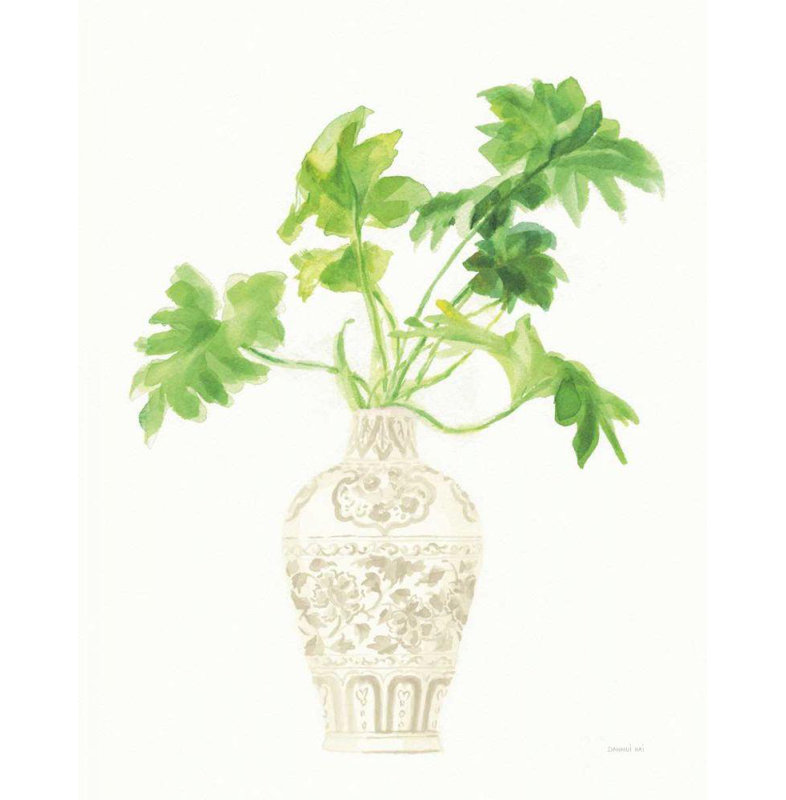 «Red Barrel Studio® Nai, Danhui», reproduction d'art sur toile tendue: Palm Chinoiserie III crème, H 35 po x l 28 po