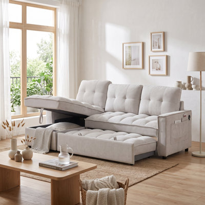 Canapé modulaire inclinable avec lit escamotable Lesniak