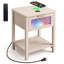 Grande table de chevet avec éclairage DEL 6 couleurs et station de recharge sans fil Qi2