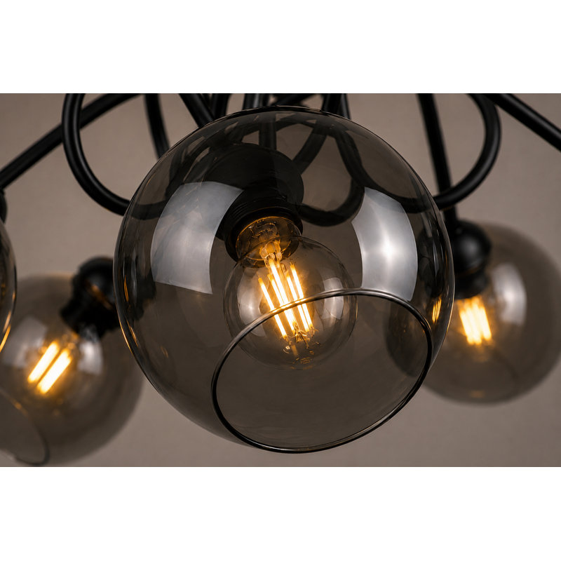 Charleston 5-Light 47cm Semi Flush Mount, Black
