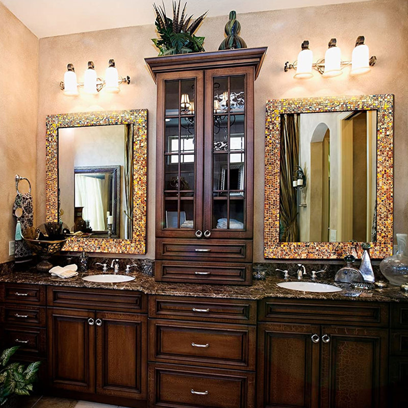 Miroir d'appoint Mosaic, Brun