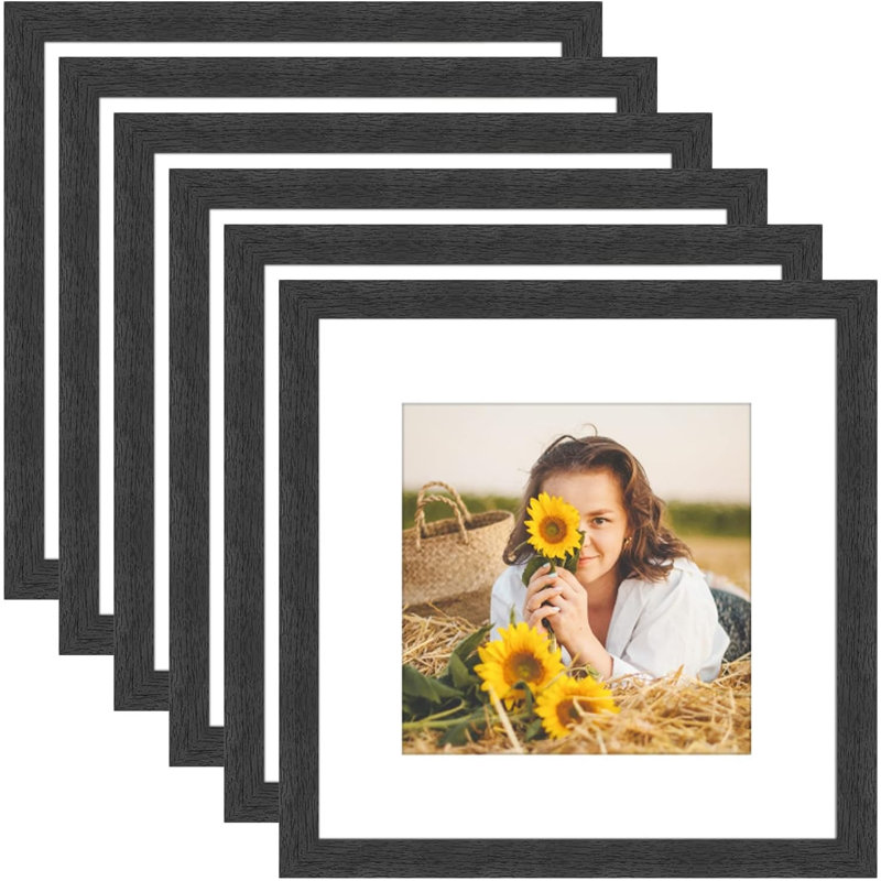 Ensemble de 6 cadres photo noirs rustiques 12 x 12
