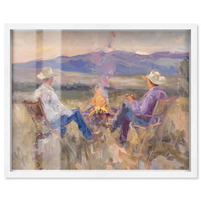 «High Plains Camp Shadowbox», art mural occidental par Art Remedy