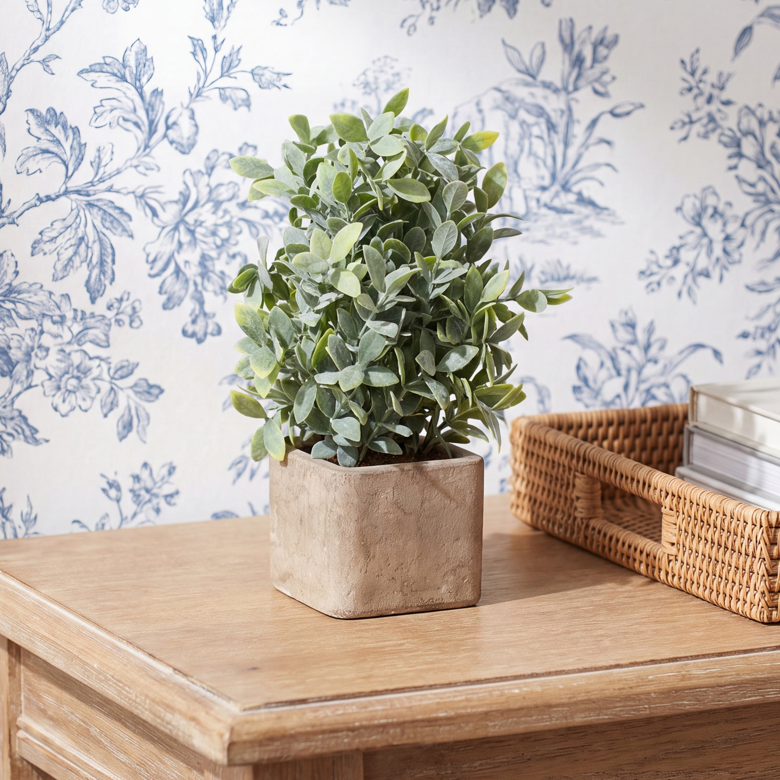 12.5'' Faux Herbs Plant in Concrete Pot