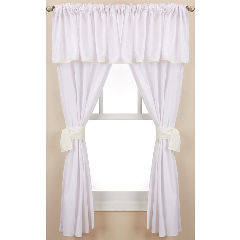 Vilray Cotton Blend Sheer Curtain Pair, White/Ecru