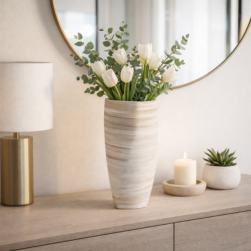 Vase Modern, H 18 po x l 8 po x P 8 po