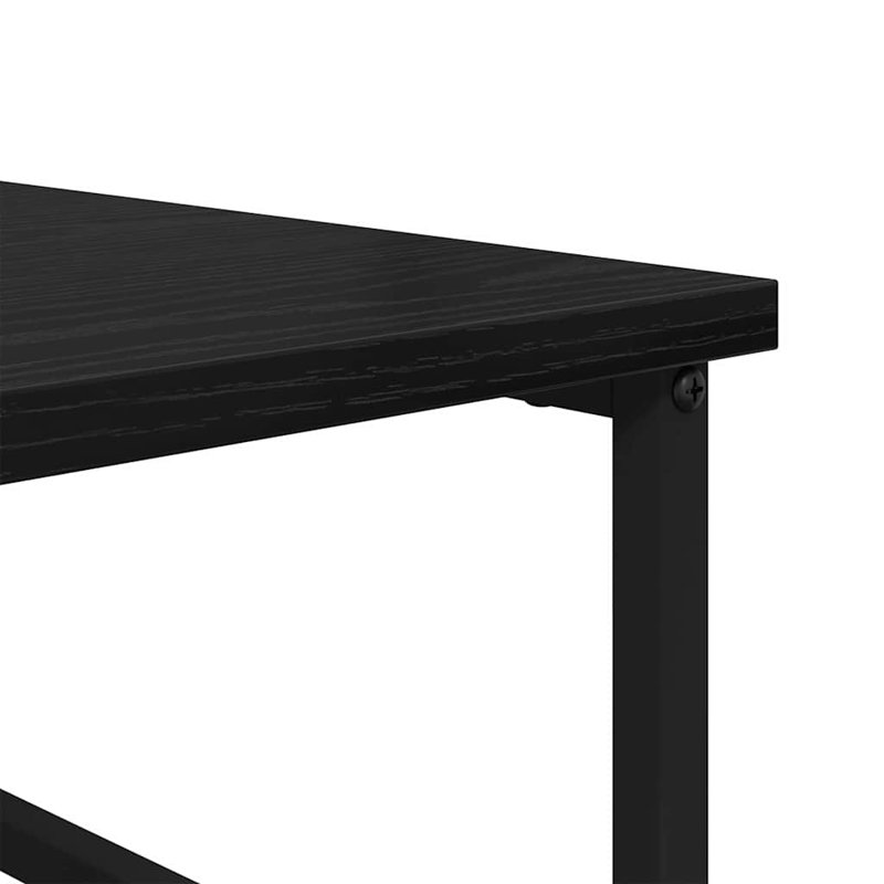50cm W Metal Etagere Bookcase, (5 Shelves) 188.5cm. H x 50cm. W x 33cm. D, Black Oak