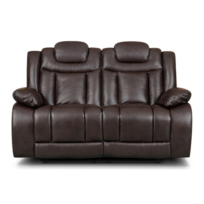 Galles 3 Seater Faux Leather Reclining Sofa, 2, Galles Brown Faux Leather
