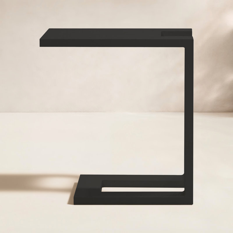 Table d'appoint en aluminium Marselia, Noir