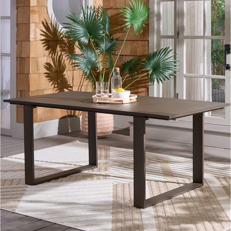Table de salle à manger en aluminium Dwyer, Brun