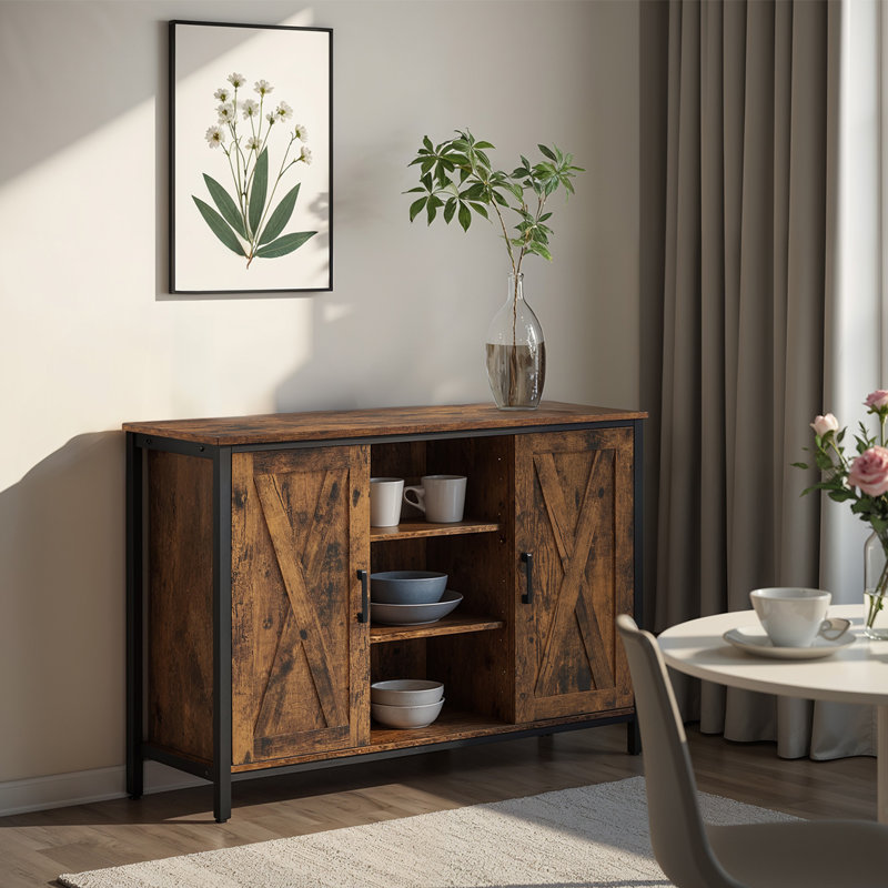 Buffet, Buffet, Armoire d'appoint, Portes de grange, Rustique