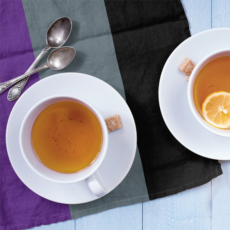 Tea Towel Kitchen Towel, Cotton, Purple/Slate Gray/Black