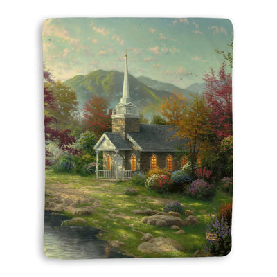 Jeté en sherpa Thomas Kinkade
