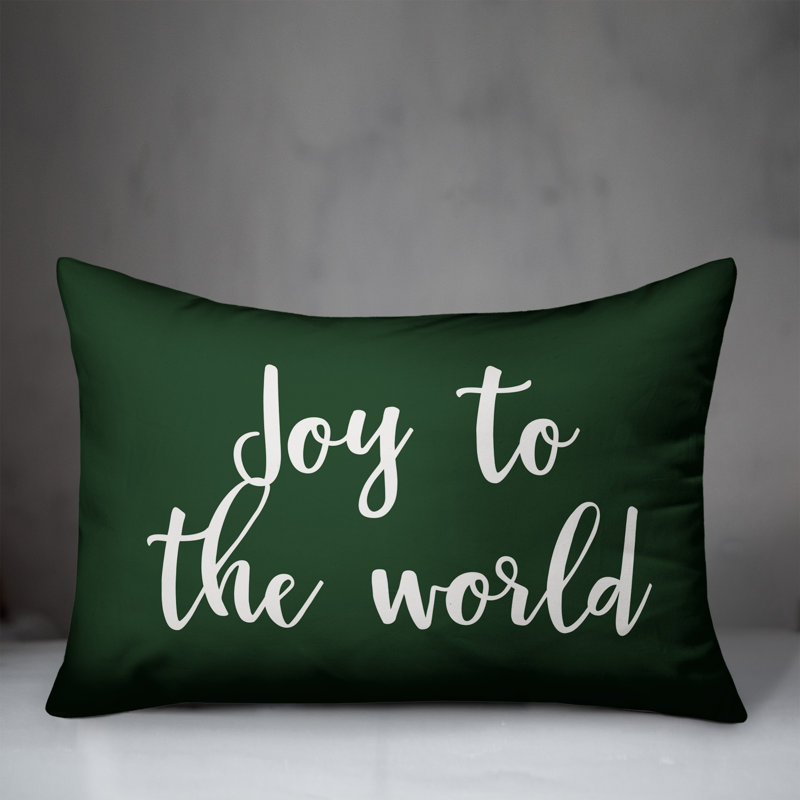 Coussin Joy to the World, Vert foncé